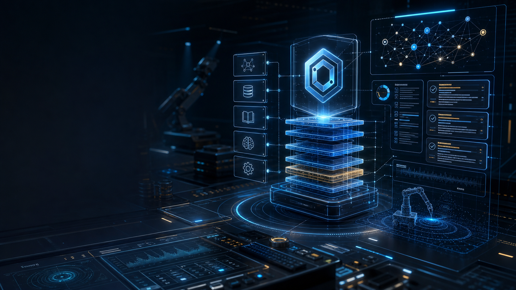 Abstract Isaac OS robotics and AI control environment with safety gates and evidence graph interfaces